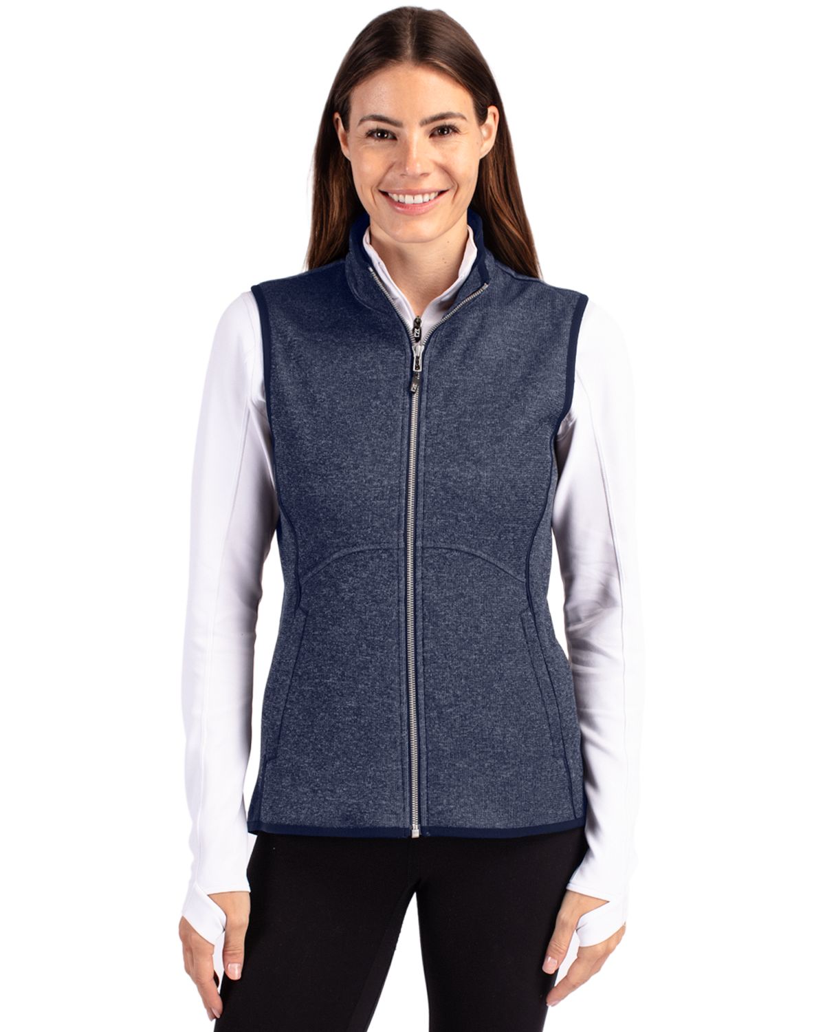 Cutter & Buck Women's Mainsail Sweater-Knit Full Zip Vest-3