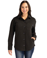 Cutter & Buck Women's Roam Recycled Buttery-Soft Knit Button Down Shirt Jacket-6