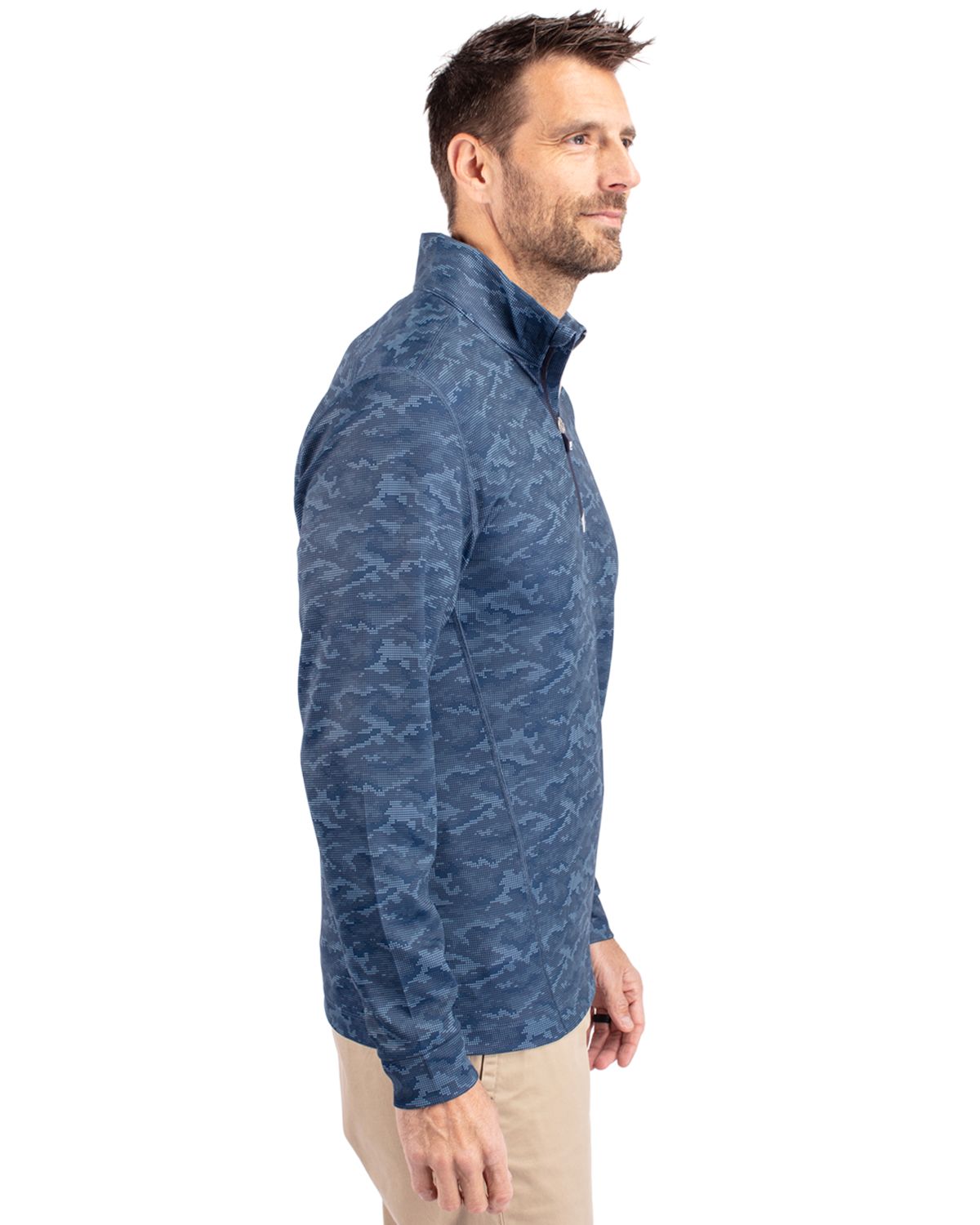 Cutter & Buck Men's Traverse Big & Tall Camo Quarter Zip Pullover-7