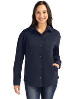 Cutter & Buck Women's Roam Recycled Buttery-Soft Knit Button Down Shirt Jacket-6