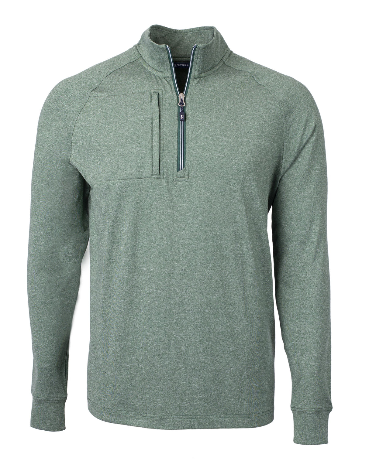 Cutter & Buck Men's Adapt Recycled Soft Knit Stretch Heathered Quarter Zip Pullover-1