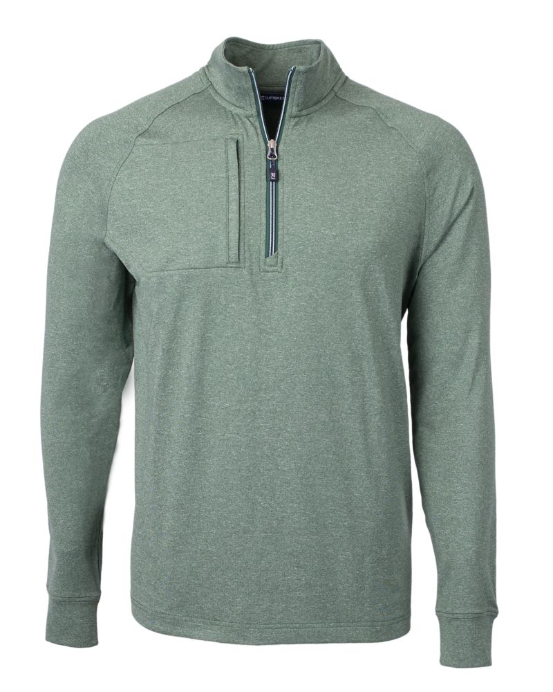 Cutter & Buck Men's Adapt Recycled Soft Knit Stretch Heathered Quarter Zip Pullover-2