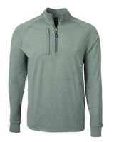 Cutter & Buck Men's Adapt Recycled Soft Knit Stretch Heathered Quarter Zip Pullover-2