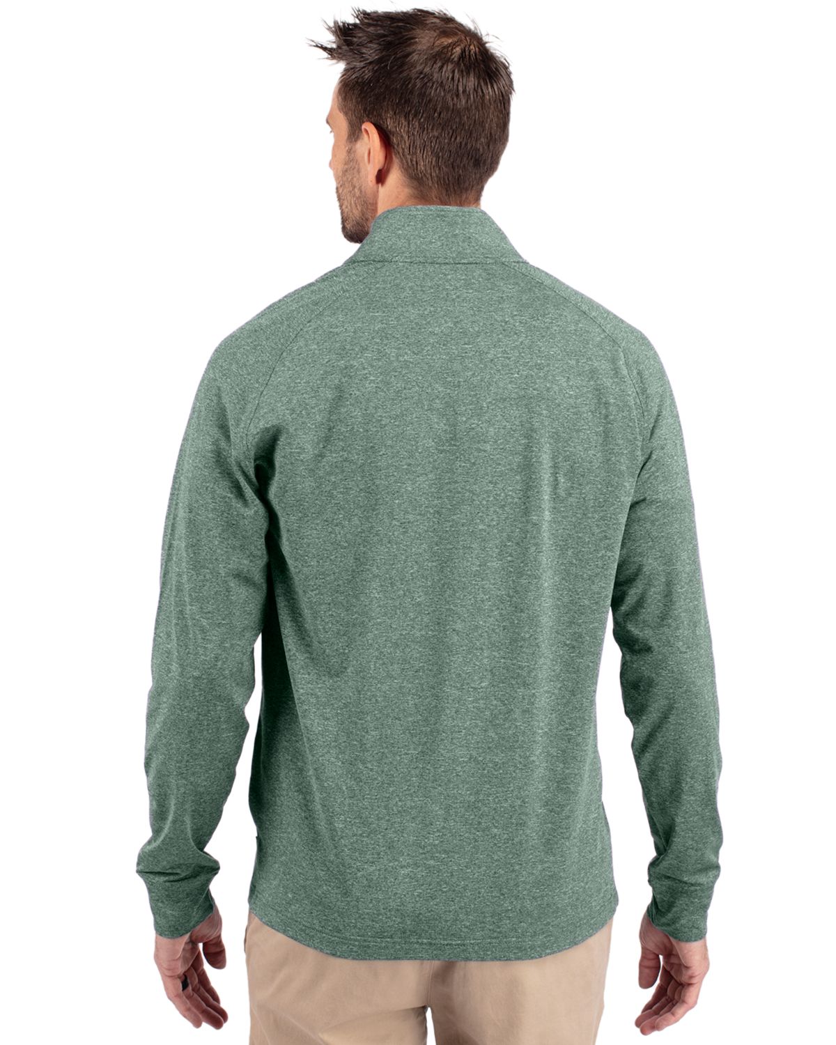 Cutter & Buck Men's Adapt Recycled Soft Knit Stretch Heathered Quarter Zip Pullover-5