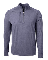 Cutter & Buck Men's Adapt Recycled Soft Knit Stretch Heathered Quarter Zip Pullover-1