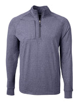 Cutter & Buck Men's Adapt Recycled Soft Knit Stretch Heathered Quarter Zip Pullover-2