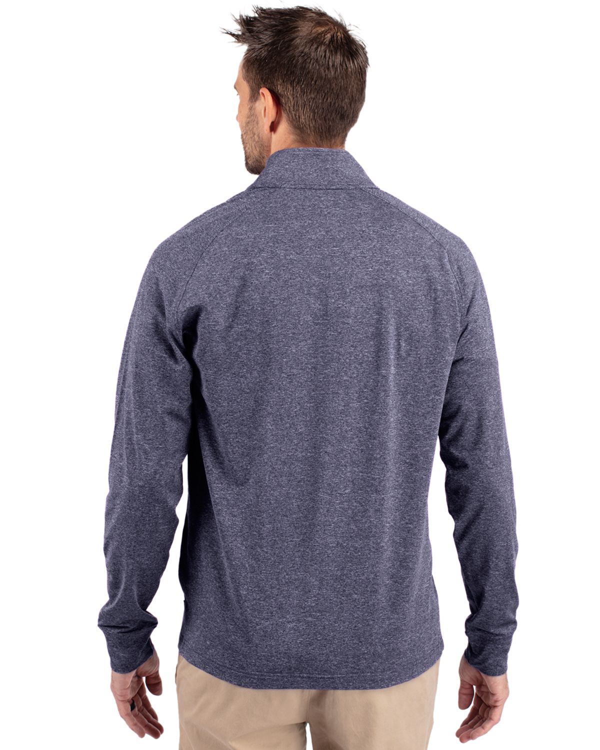 Cutter & Buck Men's Adapt Recycled Soft Knit Stretch Heathered Quarter Zip Pullover-4