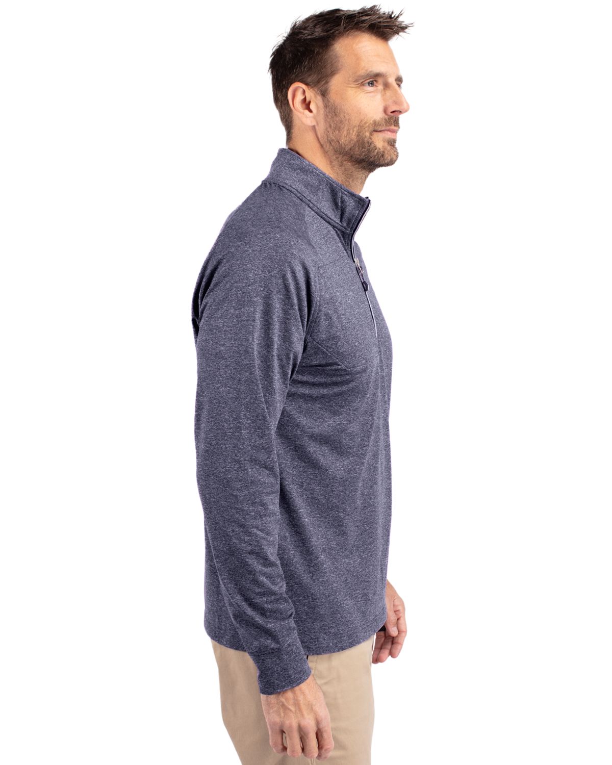 Cutter & Buck Men's Adapt Recycled Soft Knit Stretch Heathered Quarter Zip Pullover-5