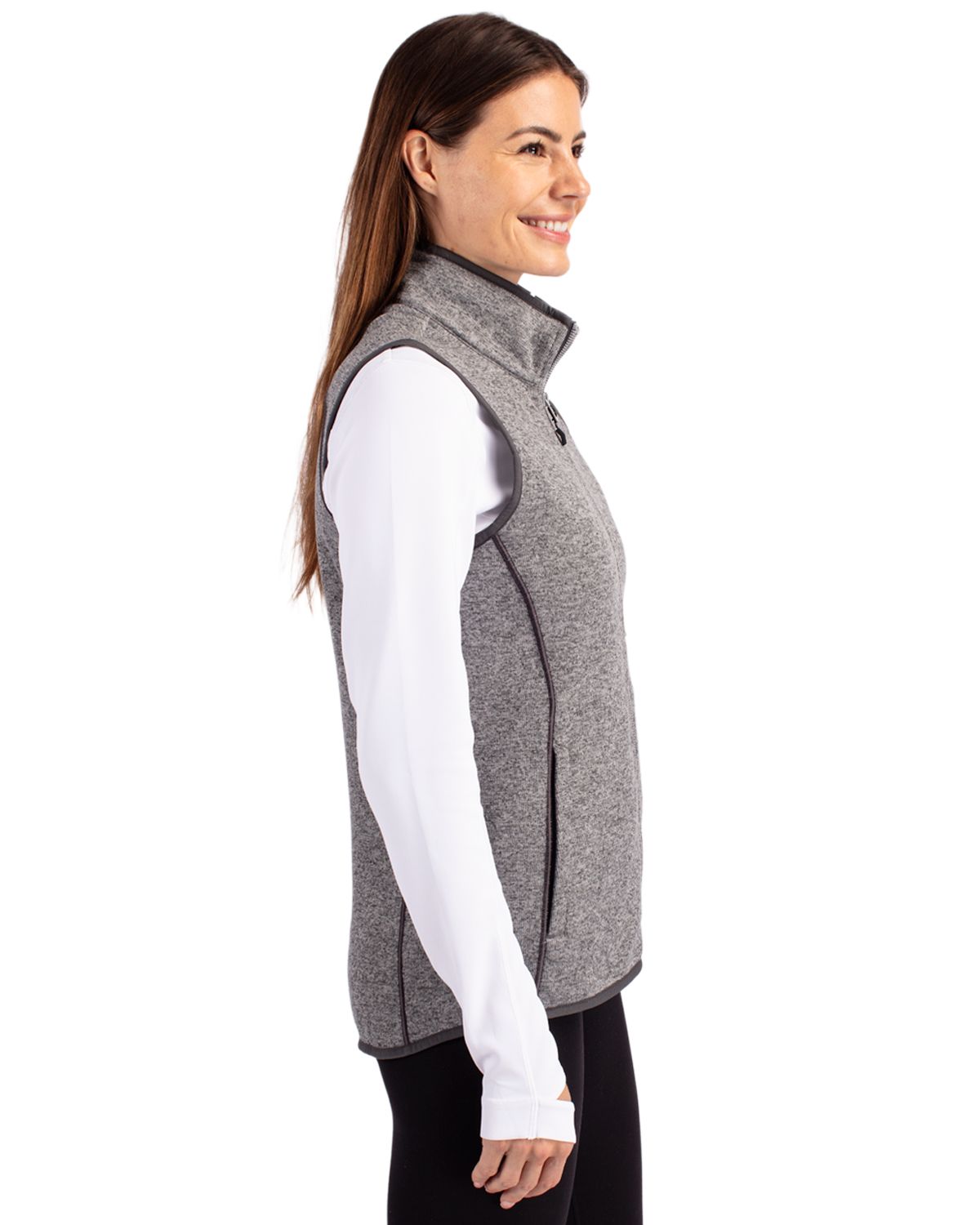 Cutter & Buck Women's Mainsail Sweater-Knit Full Zip Vest-6