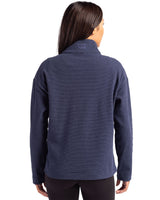 Cutter & Buck Women's Hunts Point Recycled Fleece Hybrid Snap Placket Pullover-2