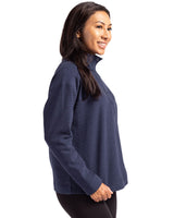 Cutter & Buck Women's Hunts Point Recycled Fleece Hybrid Snap Placket Pullover-3