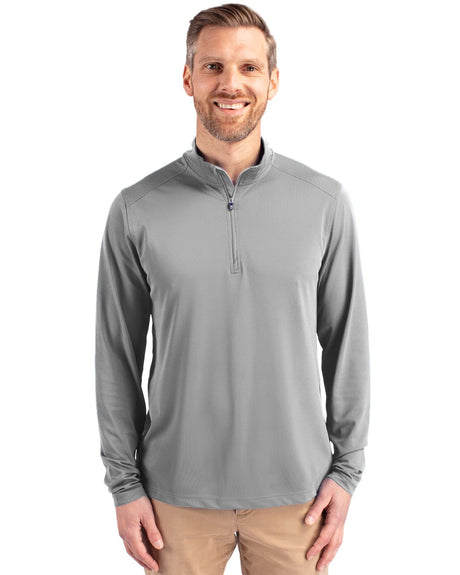 Cutter & Buck Men's Virtue Recycled Featherlight Pique Quarter Zip Pullover-1