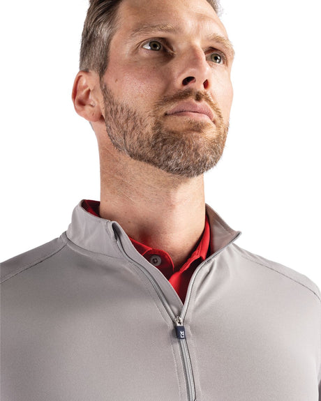 Cutter & Buck Men's Virtue Recycled Featherlight Pique Quarter Zip Pullover-1