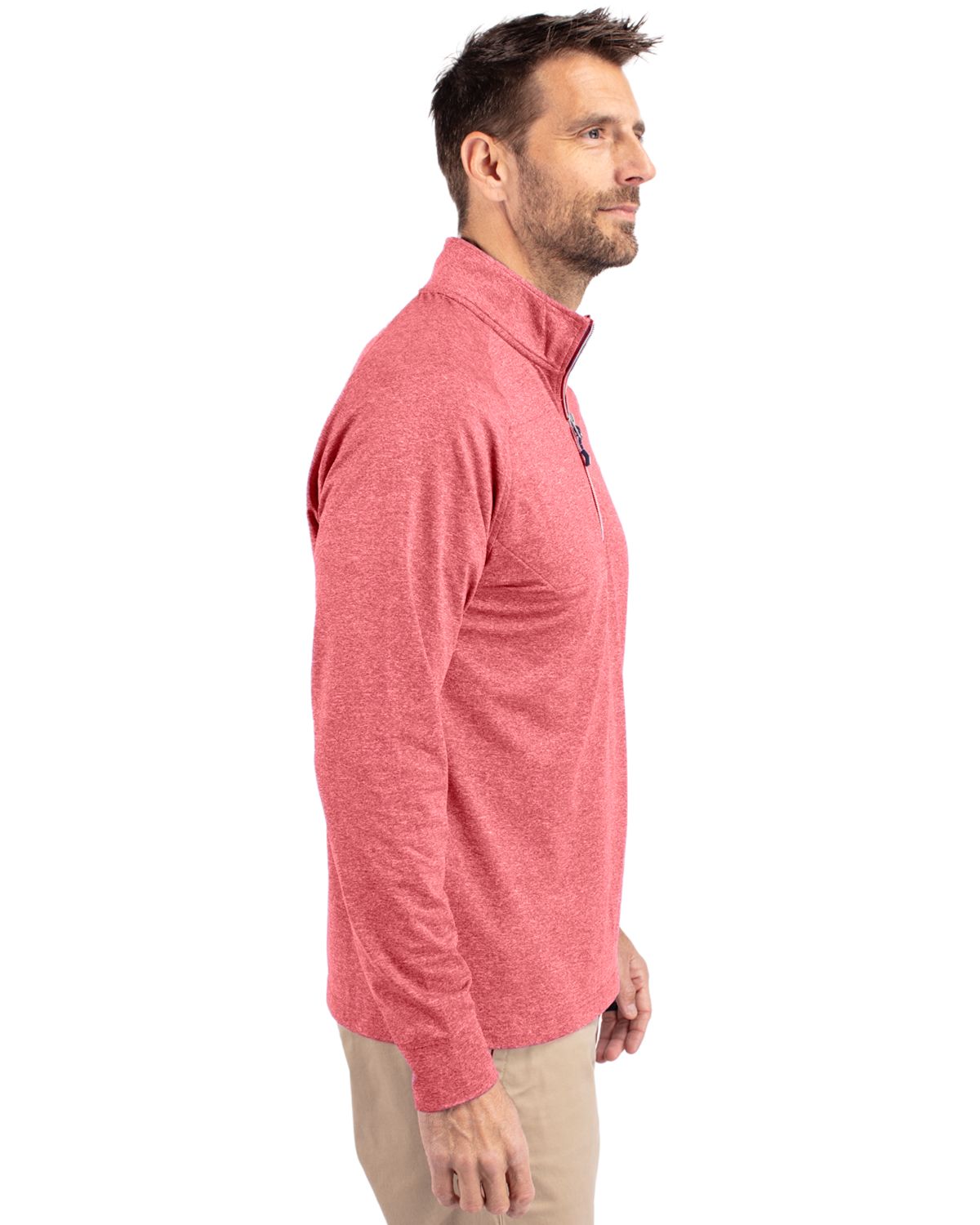 Cutter & Buck Men's Adapt Recycled Soft Knit Stretch Heathered Quarter Zip Pullover-3