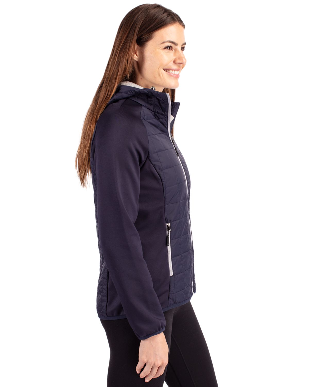Cutter & Buck Women's Rainier Recycled Insulated Hybrid Puffer Full Zip Jacket-3