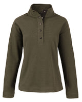 Cutter & Buck Women's Hunts Point Recycled Fleece Hybrid Snap Placket Pullover-1