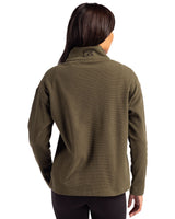 Cutter & Buck Women's Hunts Point Recycled Fleece Hybrid Snap Placket Pullover-5