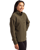 Cutter & Buck Women's Hunts Point Recycled Fleece Hybrid Snap Placket Pullover-6