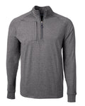 Cutter & Buck Men's Adapt Recycled Soft Knit Stretch Heathered Quarter Zip Pullover-1