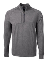 Cutter & Buck Men's Adapt Recycled Soft Knit Stretch Heathered Quarter Zip Pullover-1