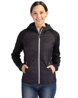 Cutter & Buck Women's Rainier Recycled Insulated Hybrid Puffer Full Zip Jacket-2