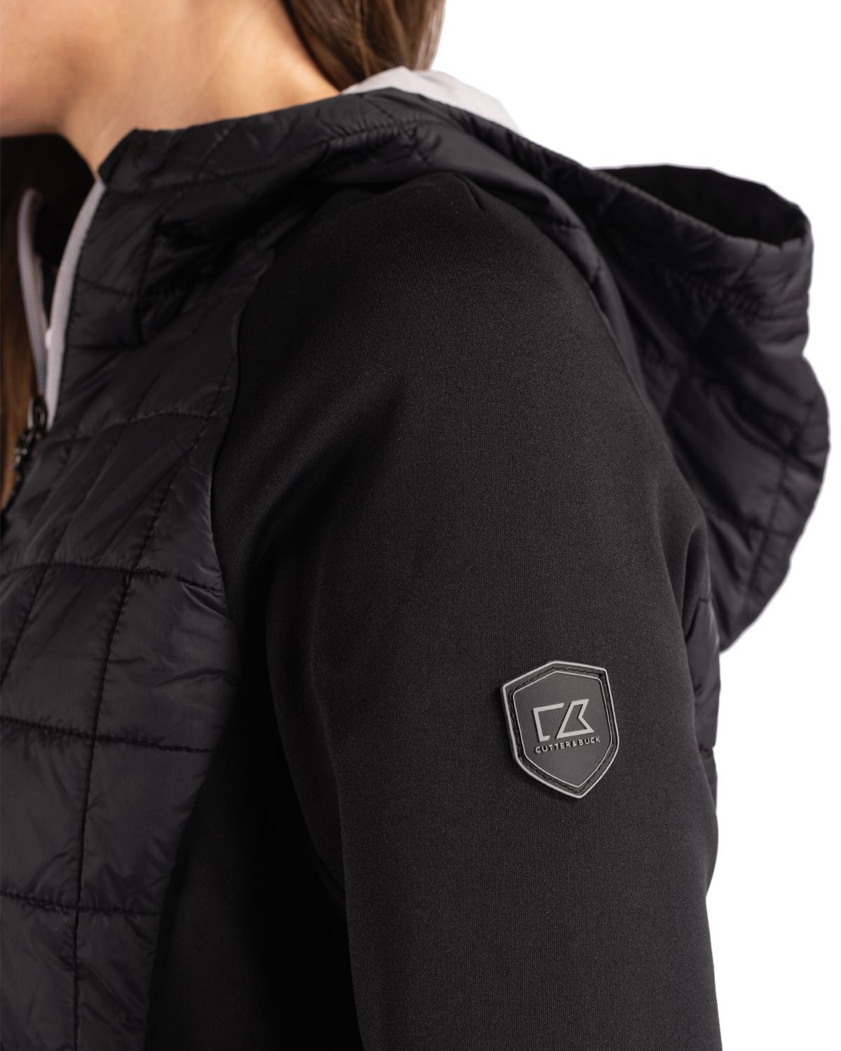 Cutter & Buck Women's Rainier Recycled Insulated Hybrid Puffer Full Zip Jacket-5
