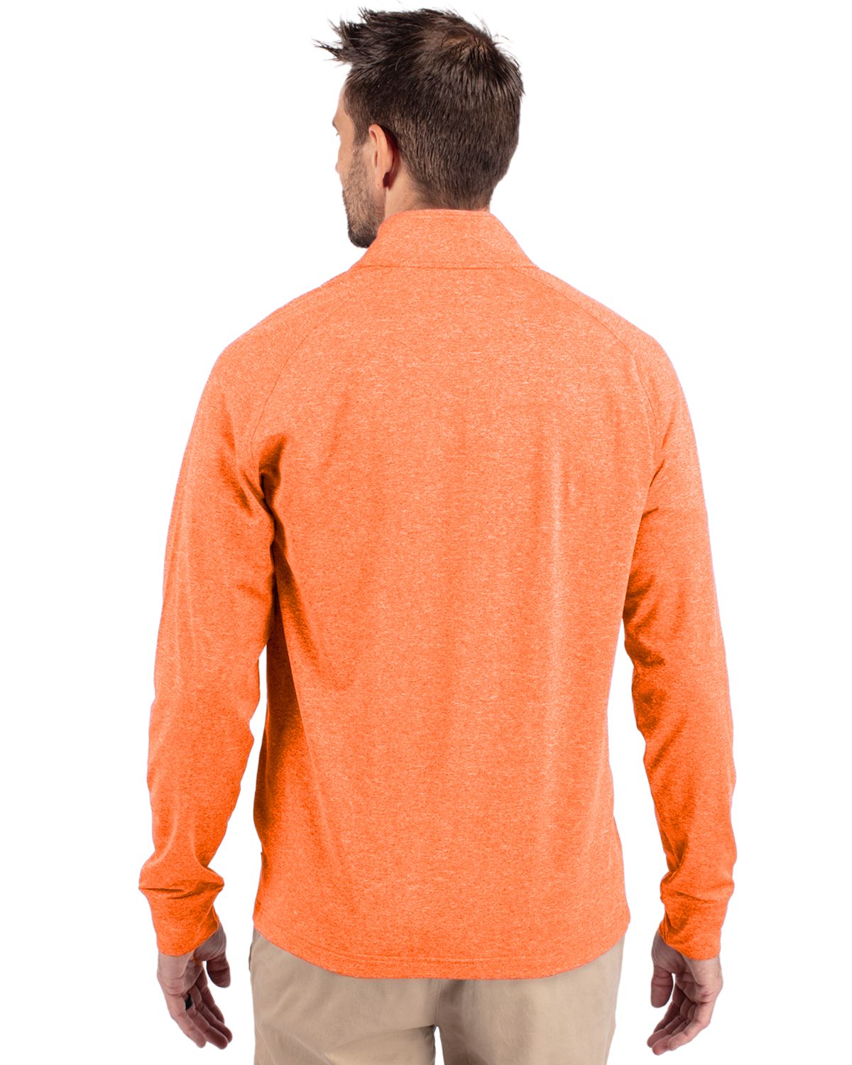 Cutter & Buck Men's Adapt Recycled Soft Knit Stretch Heathered Quarter Zip Pullover-2