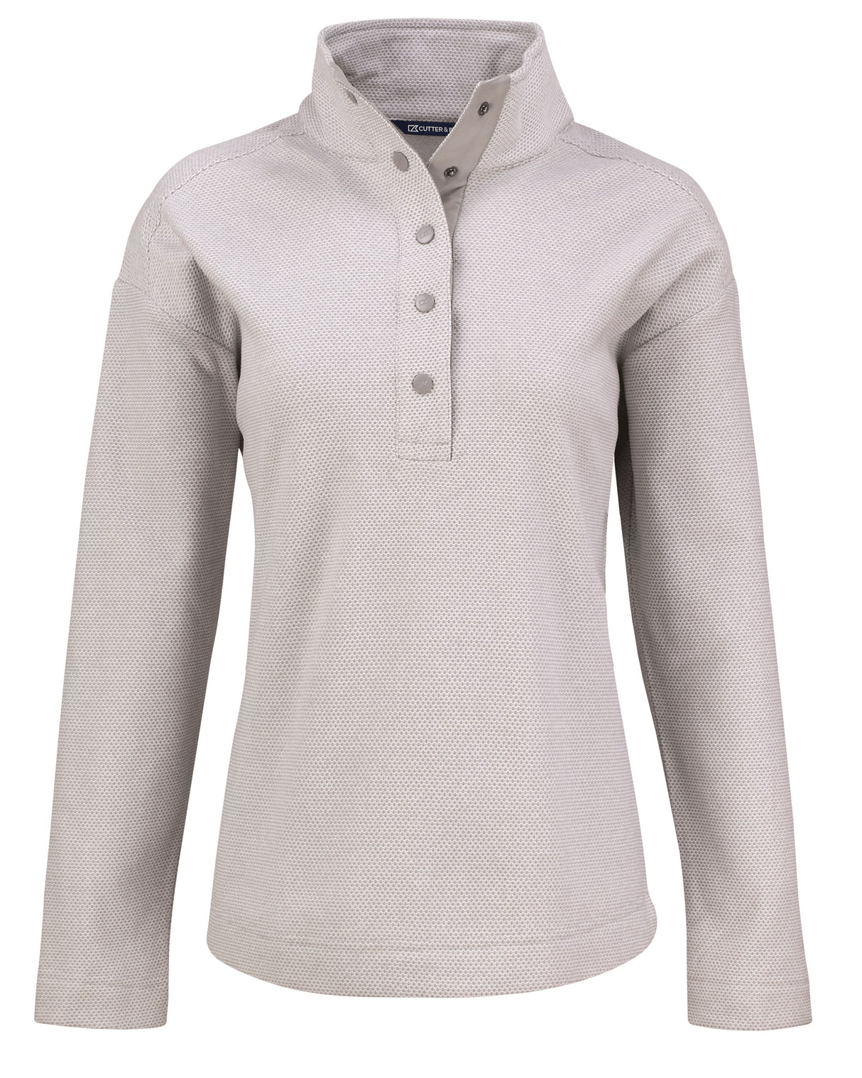 Cutter & Buck Women's Hunts Point Recycled Fleece Hybrid Snap Placket Pullover-1