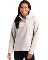 Cutter & Buck Women's Hunts Point Recycled Fleece Hybrid Snap Placket Pullover-8