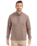 Cutter & Buck Men's Adapt Recycled Soft Knit Stretch Heathered Quarter Zip Pullover-1