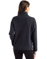 Cutter & Buck Women's Hunts Point Recycled Fleece Hybrid Snap Placket Pullover-2