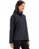 Cutter & Buck Women's Hunts Point Recycled Fleece Hybrid Snap Placket Pullover-3