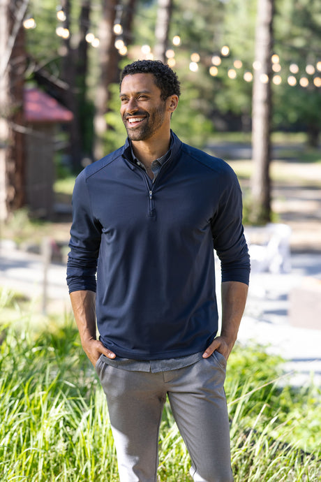 Cutter & Buck Men's Virtue Recycled Featherlight Pique Quarter Zip Pullover-1