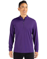 Cutter & Buck Men's Virtue Recycled Featherlight Pique Quarter Zip Pullover-1