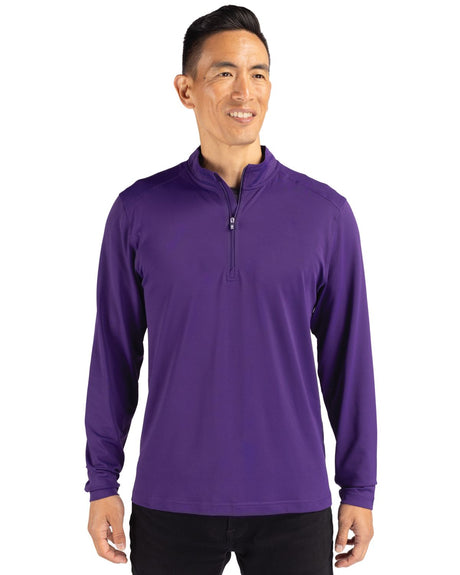 Cutter & Buck Men's Virtue Recycled Featherlight Pique Quarter Zip Pullover-1
