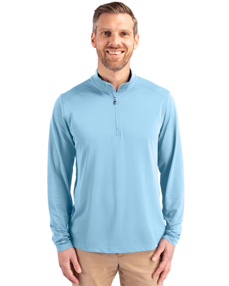 Cutter & Buck Men's Virtue Recycled Featherlight Pique Quarter Zip Pullover-1