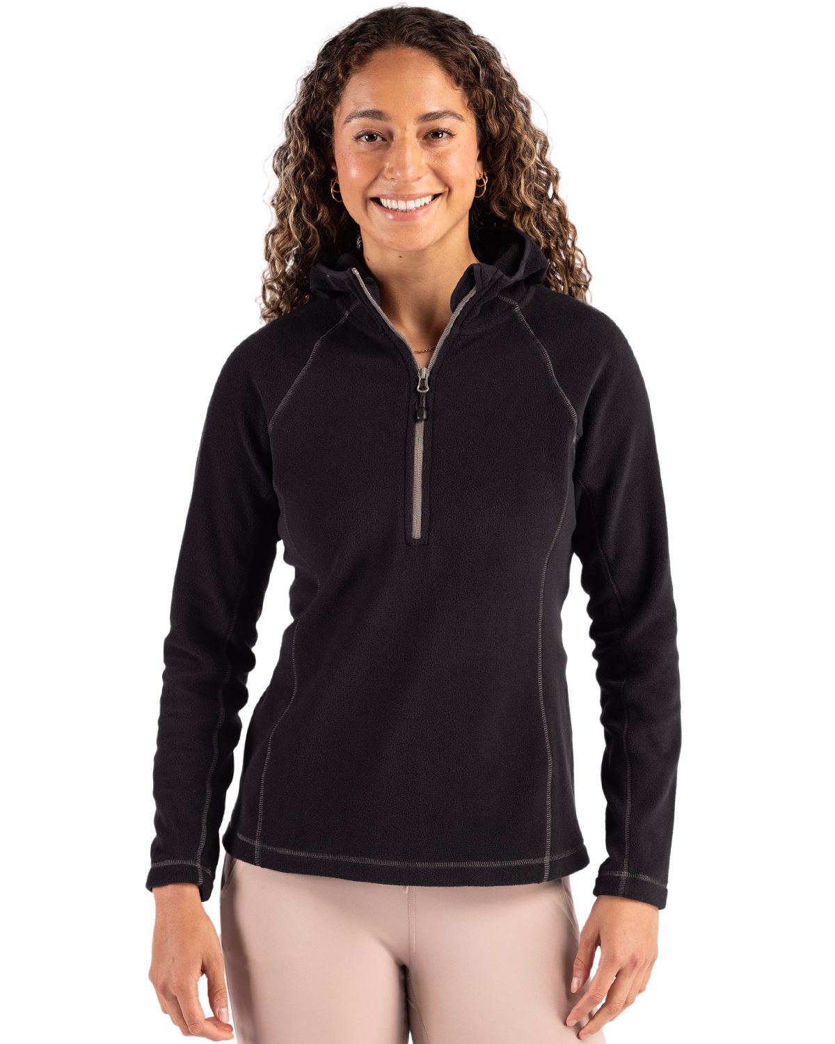 Clique Women's Powder Recycled Fleece Half Zip Sweatshirt-2