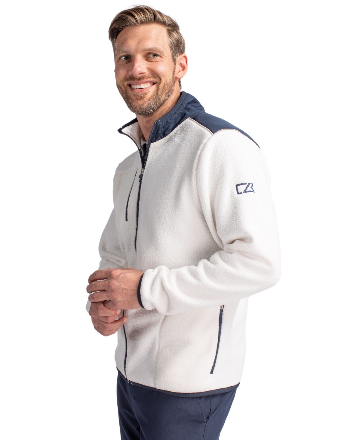 Cutter & Buck Men's Cascade Epic Comfort Recycled Sherpa Fleece Full Zip Jacket-6