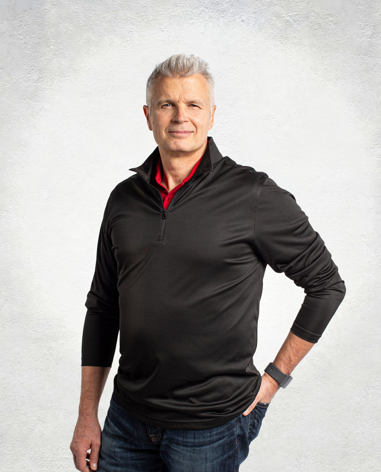 Clique Men's Spin Solution-dyed Performance Interlock Half Zip-1
