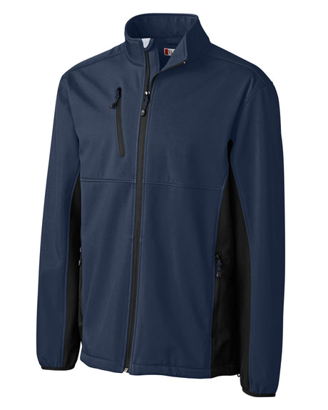 Clique Men's Narvik Recycled Colorblock Stretch Softshell Full Zip Jacket-1