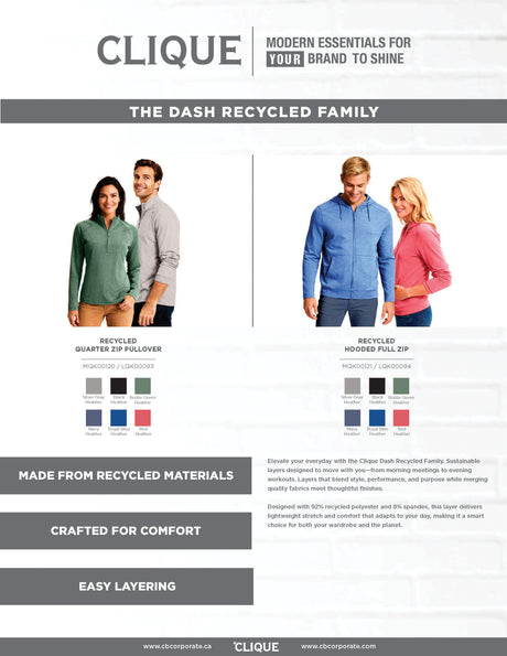 Clique Men's Dash Recycled Quarter Zip Sweatshirt-1