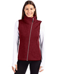 Cutter & Buck Women's Mainsail Sweater-Knit Full Zip Asymmetrical Vest-1
