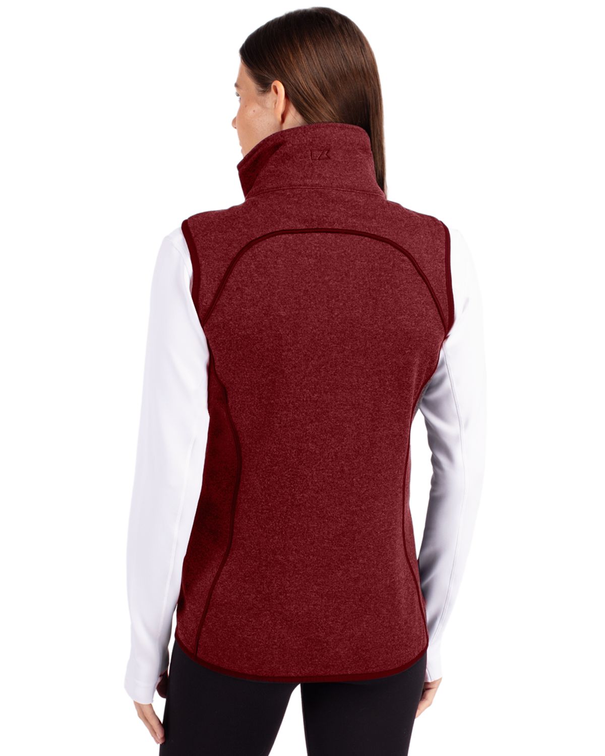 Cutter & Buck Women's Mainsail Sweater-Knit Full Zip Asymmetrical Vest-2