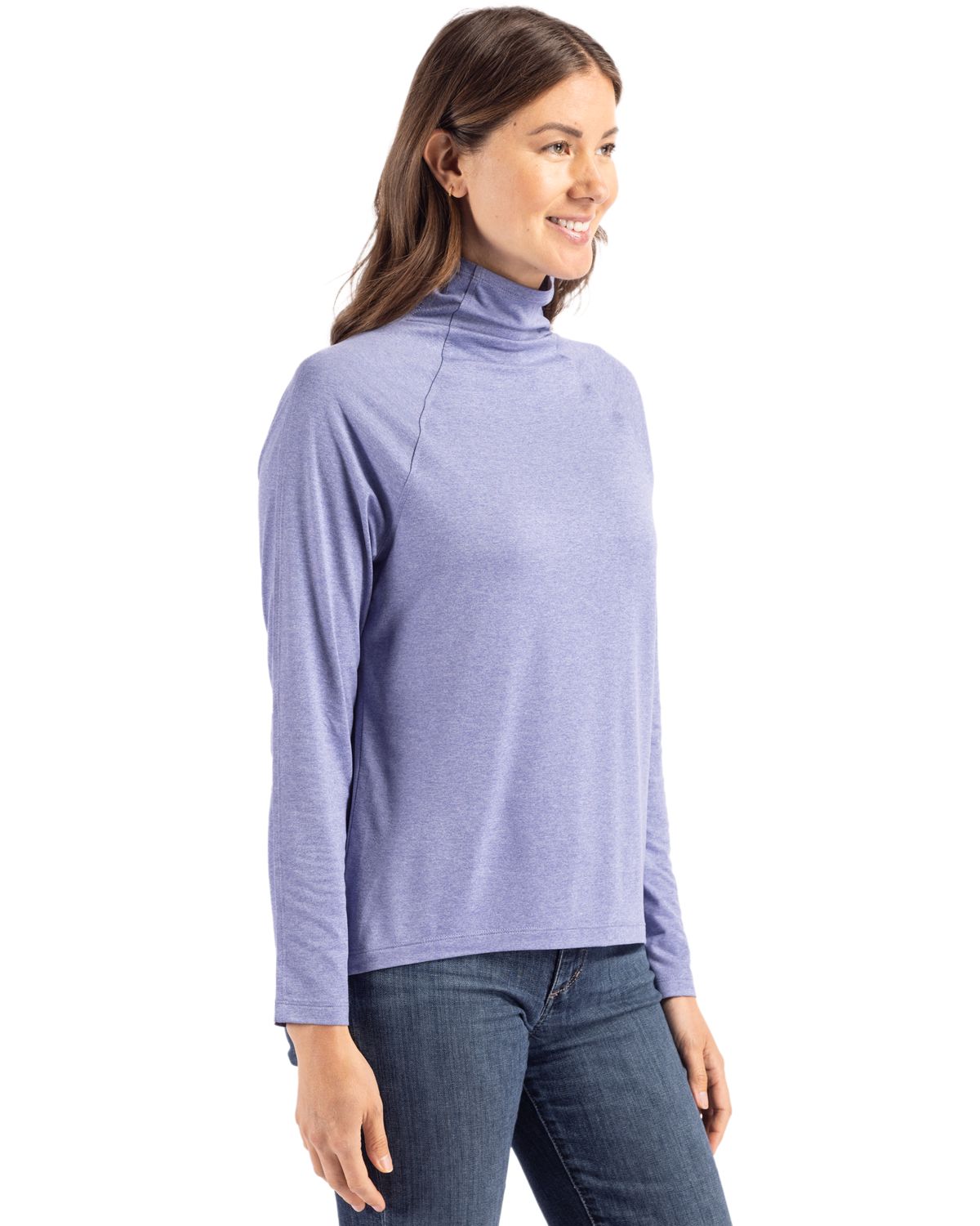 Cutter & Buck Women's Coastline Recycled Double Peached Funnel Neck Pullover-4