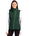 Cutter & Buck Women's Mainsail Sweater-Knit Full Zip Asymmetrical Vest-1