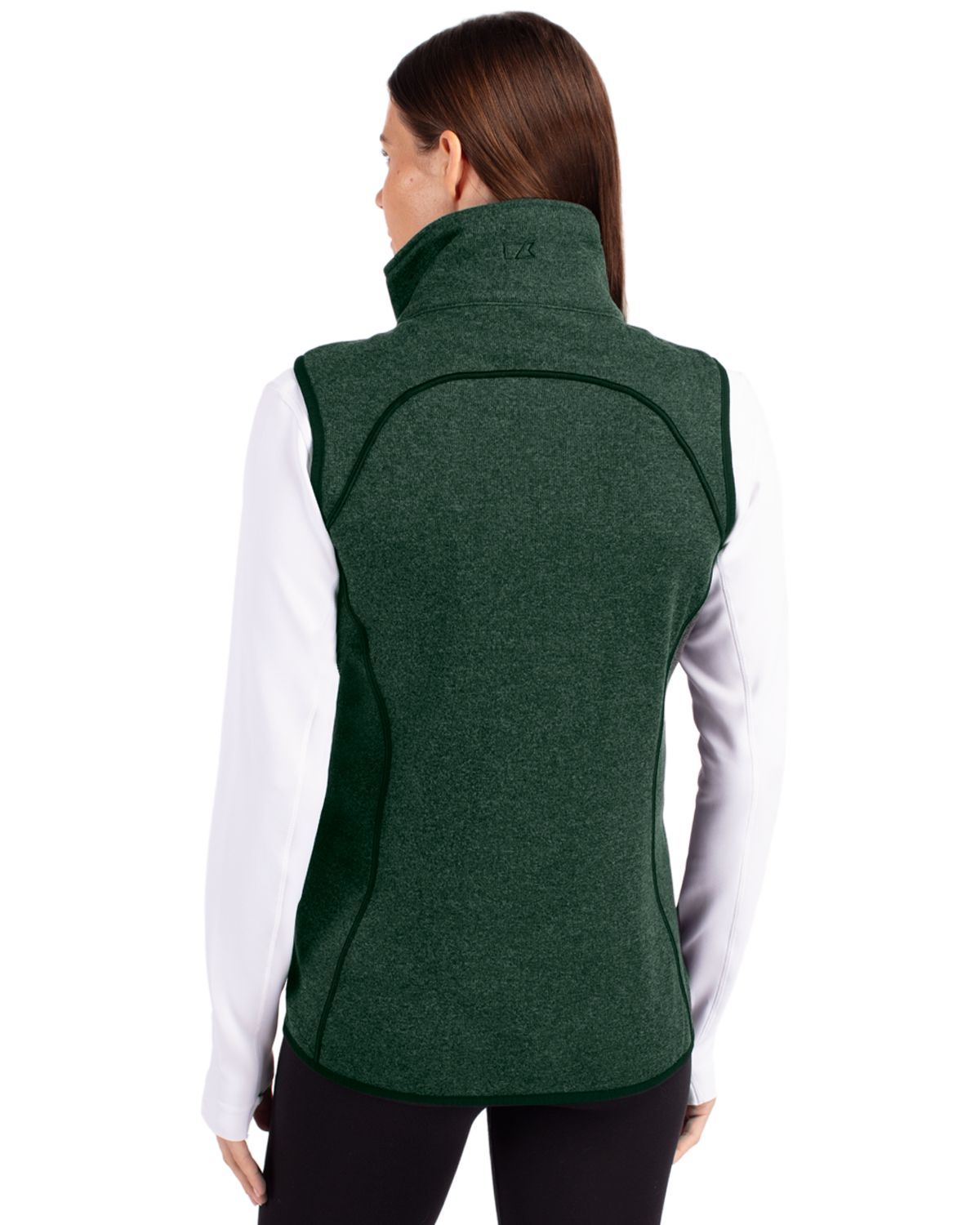 Cutter & Buck Women's Mainsail Sweater-Knit Full Zip Asymmetrical Vest-2