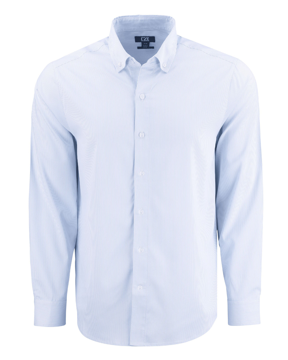 Cutter & Buck Men's Skyline Recycled Pinstripe Long Sleeve Button Down Dress Shirt-3