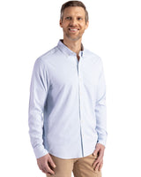 Cutter & Buck Men's Skyline Recycled Pinstripe Long Sleeve Button Down Dress Shirt-8