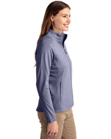 Cutter & Buck Women's Adapt Recycled Soft Knit Stretch Heathered Full Zip Jacket-3