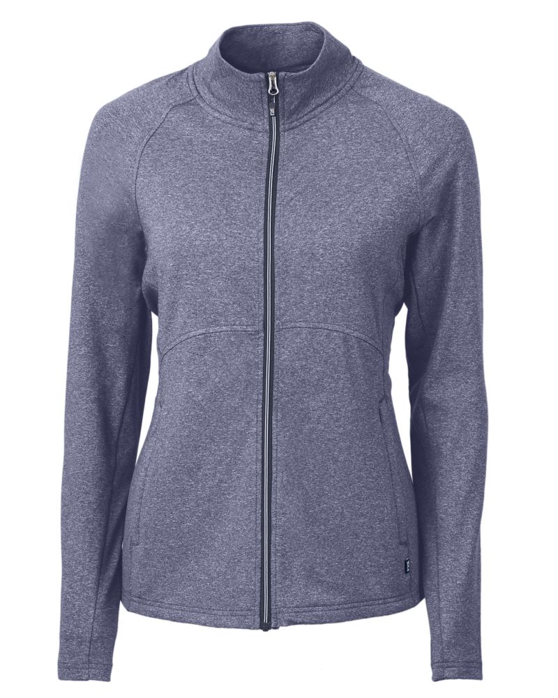 Cutter & Buck Women's Adapt Recycled Soft Knit Stretch Heathered Full Zip Jacket-5
